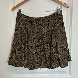 Urban Outfitters A-Line Zebra-Print Mini Skirt in Brown and Black